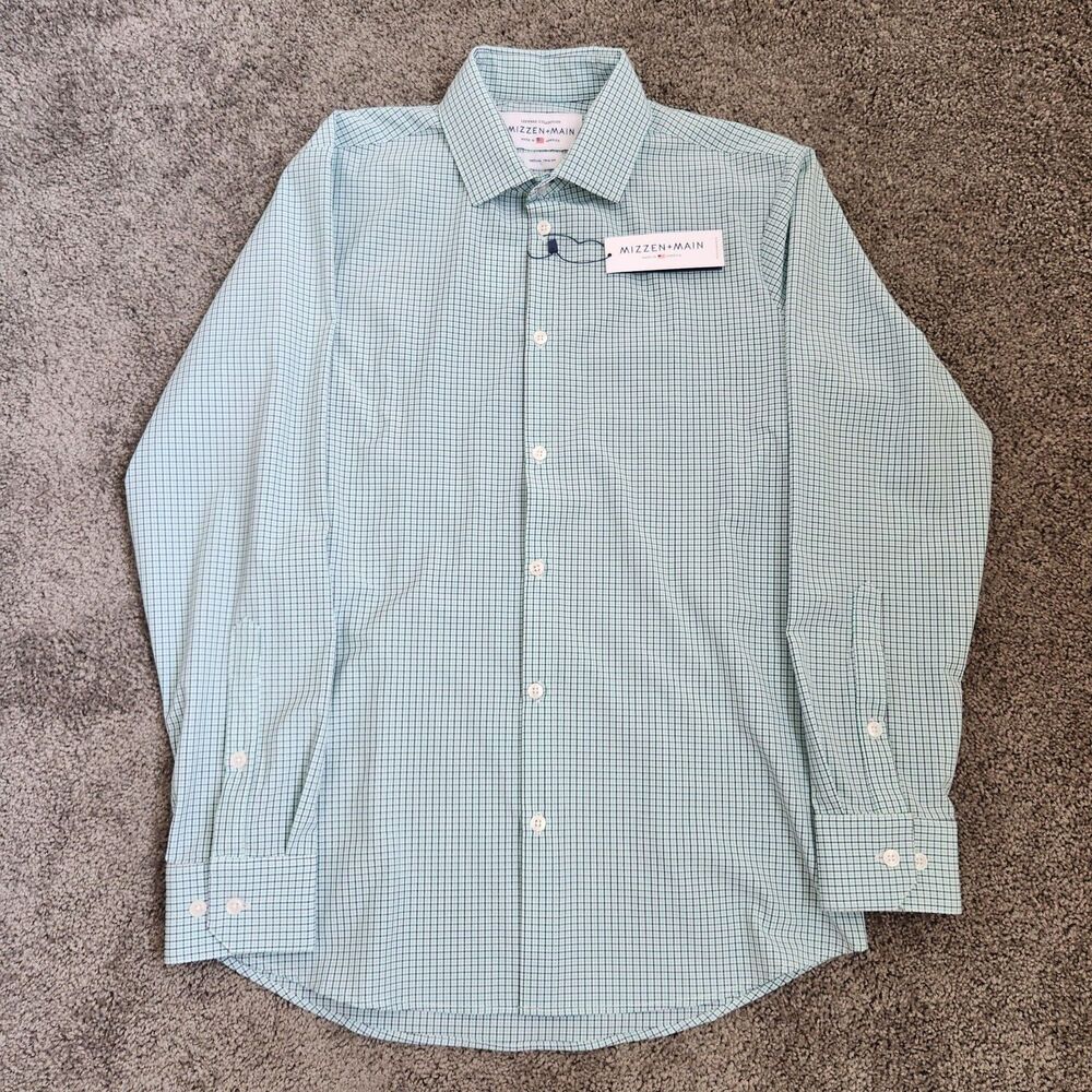Mizzen+Main NWT Mens Button Down Shirt M Trim Fit Business Office Professional